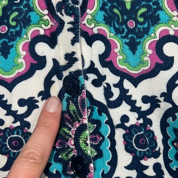 Talbots Medium Petite Patterned Cotton and Rayon Cardigan - Picture 10 of 10